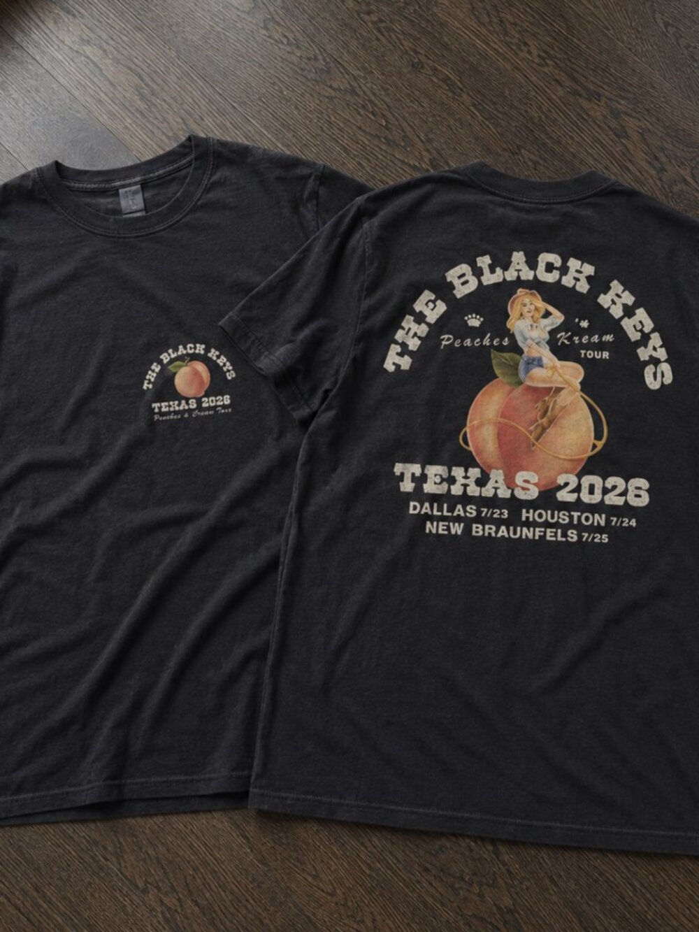 The Black Keys Peaches Kream Tour Texas 2026 Graphic Tee Black